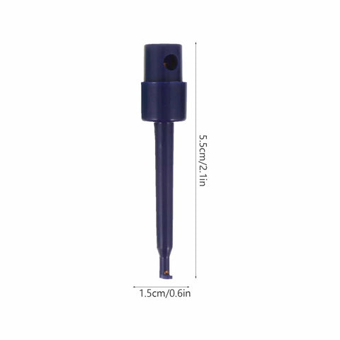 Single blue alligator clip from the Alligator Clip Test Probes Set 20 Pack Mini Test Grabbers For Digital Multimeters