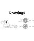 Technical drawings of 2810 1350KV 6S Brushless Motor for 7 to 8 Inch FPV Racing Drones High Load Power Delivery Strong Thrust