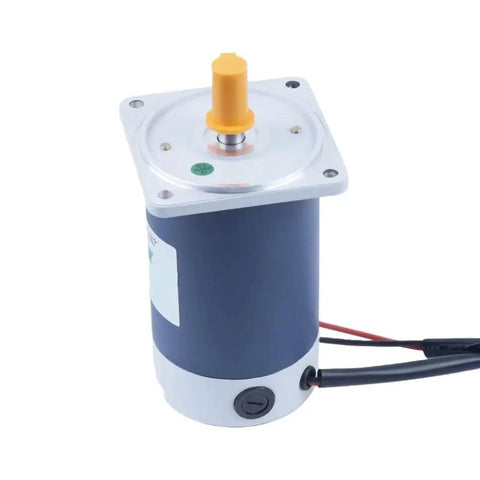 DC 12V And 24V Permanent Magnet Motor Paired With High Speed Worm Gear Reducer 120 Watts 1800 RPM motor with yellow shaft