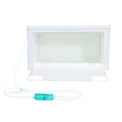 Open Pet Hydrogen Oxygen Inhalation Box For Cats And Dogs with hydrogen intake tube, easy setup nebulizer chamber visible