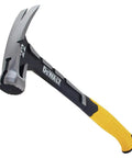 Heavy Duty 22 Oz Framing Hammer With 1-Piece Steel Construction, Yellow and Black Finish, Model DWHT51064, side view