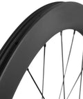 Dope Carbon Road Bike Disc Brake Wheelset With 55mm Clincher Tubeless Ready Rim 25mm Width UD Matte Finish 700C QR Front Detail