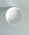 Countertop Bathroom Sinks Cylindrical White Ceramic Bathroom Vessel Sink Wall Mount Bathroom Sink No Overflow Hole Porcelain Vanity Sink Basin, Ceramic Sink Only Bathroom - Top view of round white ceramic sink.