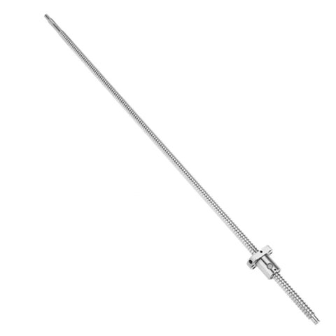Piercing Ball Screw Tool SFU1204 700mm with anti-backlash dope rolled ballscrew for CNC machines, shown in a silver finish side view