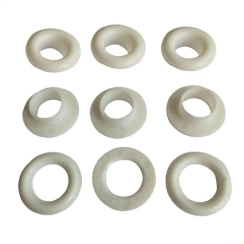 Badass Plastic Eyelets Hand Press Kit Adjustable Resin Grommets 50 pack of white resin grommet rings for quick reinforcement.