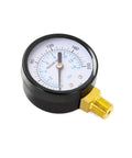 1/8 NPT 200 PSI Steel Economical All Purpose Pressure Gauge With Brass Internals, 1.5 Inch Dial, Bottom Mount For Gas Or Non Corrosive Liquids