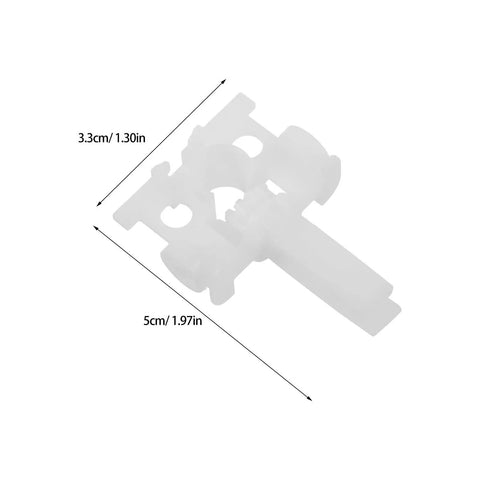 Dead Simple And Tough Vertical Blind Replacement Parts With Slick Pull Pulleys Plus Quick Fix Carrier Kits For Window Curtain Wands and sturdy white plastic carrier kit part, 3.3cm x 5cm.