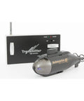 Dark Green 125 Mm RC Submarine Ready To Run For Beginners shown with transmitter on white background