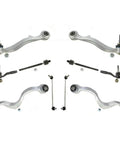 Tie Rod End And Control Arm Suspension Kit For BMW 645Ci 4.4L 2004 2005 And 650i 4.8L 2006 2009 Front Left Right Sealed With Bushing Included For Reliable Handling shown on white background