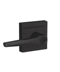 F51A ELR 622 ULD Eller Lever With Upland Trim Keyed Entry Lock Matte Black Door Handle square plate view