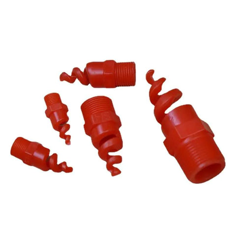 10 Pack Insane Dust Control Spiral Cone Nozzles PP Polypropylene Atomizing Sprayers fire-resistant red spiral cone nozzles.