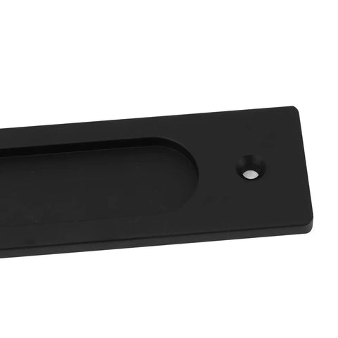 Sliding Barn Door Handles And Pulls Set With Aluminum Alloy Double Sided Hardware, Black Flush Backboard Design close-up