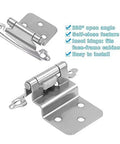 30 Piece Embedded Hinges For Face Frame Kitchen Cabinets Satin Nickel Self Closing Soft Close Cabinet Door Hardware Set