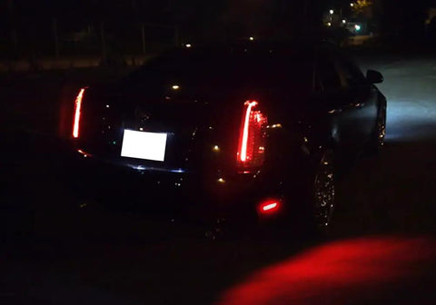 Smoked Red Full LED Rear Side Marker Light Kit For Cadillac CTS 2008 2013 Sedan Upgrade glowing at night