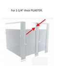 Stainless Steel T27 Torx Security Hardware Kit installation on 1-1/4" panel pilaster, demonstrating bolt and barrel nut placement.