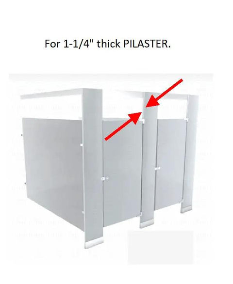 Stainless Steel T27 Torx Security Hardware Kit installation on 1-1/4" panel pilaster, demonstrating bolt and barrel nut placement.