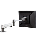 Slick Monitor Arm Desktop Mount Featuring Smooth Gas Spring Glide that adjusts screens effortlessly, sleek design with matte finish.