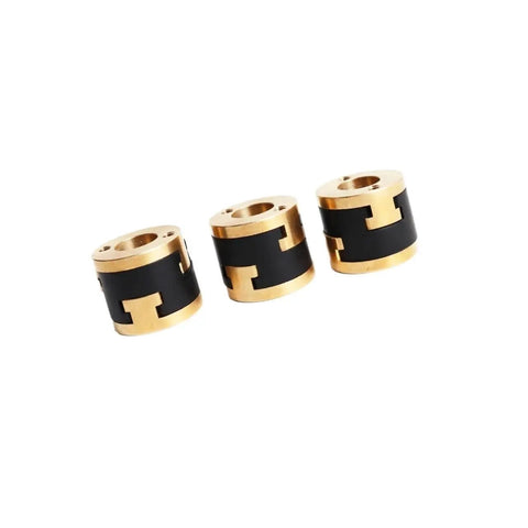 Upgrade Your 3D Printer With These 3 Spindle Bi-Material Brass Core V-Cores Perfect For Z Axis Lead Screw Decoupling And Oldham Coupling Flex Shaft Fixes Super Durable And Ready To Rock. 3 bi-material brass 3.1mm V-core spindle couplers
