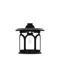Front view of black Lit Two Pack Solar Wall Lights Outdoor With Motion Sensor And Dusk To Dawn Waterproof Lantern Sconces