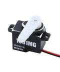 Rock Solid Digital Mini Servo Driven By Brushless Motor Tech With Hella Accurate 1.5 Kg Torque for RC cars, black casing with white arm.