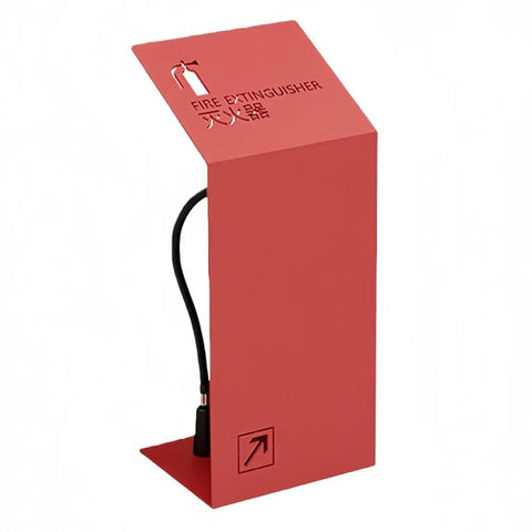 Solid As A Rock Steel Fire Extinguisher Cabinet With Smooth Sloped Front For Offices And Retail Stores Small Red Heavy Duty Safety Box Built To Last side view with fire extinguisher cutout