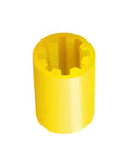 PR-77 vacuum pump sleeve; yellow plastic cylinder with internal spline bore