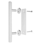 10 Inch Stainless Steel Sliding Barn Door Handles And Flush Pulls Set Double Sided Anti Rust Anti Corrosion Easy Install With Flat Bottom Plate Design No Slot Mount Brushed Finish For Modern Homes And Industrial Interiors