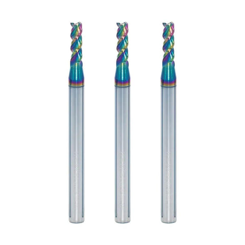 3mm Pro Grade Carbide Square End Mill Set For Aluminum And Copper CNC Router Bits 3 Flute HRC 55 50mm Length 4mm Shank DLC Coating Includes 3 Pieces