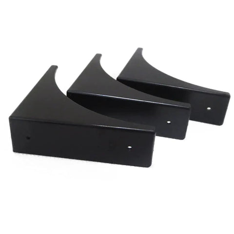 Heavy Hitter Brass Corner Guards Four Pack Heavy Duty Premium Quality Edge Protectors For Desks Cabinets And Jewelry Boxes Thick Black Furniture Bumpers, three black metal corner guards.