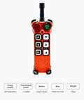 Heavy Duty Wireless Crane Remote Control System with Transmitter, IP65 waterproof, glass-fiber PA, shown front view.