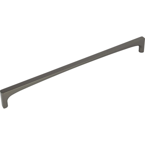 Riverside 12 Inch Center To Center Cabinet Pull Handle In Grace Collection Finish, durable zinc construction, front view.