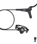 Rad Hydraulic Disc Brake Upgrade For Mountain Bikes Right Front 800mm Line Two Piston Caliper ISO PM Adapter in black with hose.