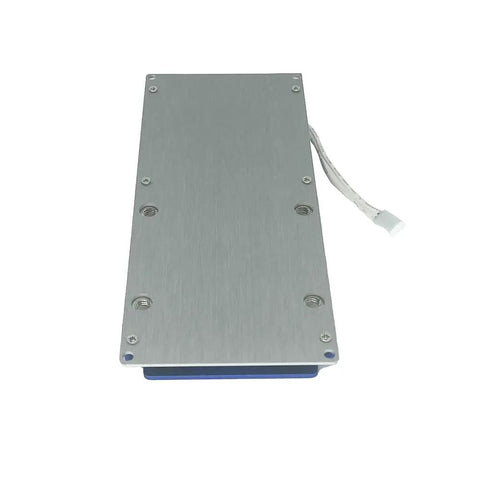 Bulletproof Eight Series 24V BMS Forged For LifePO4 Setups metal casing with connection wire for battery management systems.
