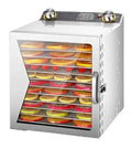 Heavy Duty 400W Freeze Dryer Machine Featuring Slick Multi Tray Food Dehydrator Design with layers of sliced fruits.