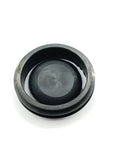 Top view of Washer Check Valve Replacement For Samsung DC62-00299A Drain Pump Backflow Shield, black, plastic and metal, prevents water backflow.