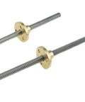 Premium T5 Miniature Lead Screw Rock Hard 304 Stainless Steel Design Dead Nuts Accurate 5mm Diameter Trapezoidal Thread in brass mounting.