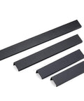 Edge Finger Pulls 2 Pack Hidden Cabinet Handles Aluminum Alloy Anti Rust Door Levers in various sizes on white background.