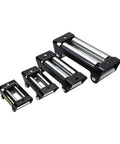 4 Roller Fairlead For UTV ATV Winch Compatible With Ford Bronco Big Bend 2021 2026 Beefy Built Steel Cable Guide Heavy Duty Capacity 2000Lb To 12000Lb With Central Mounting Hole For Stable Smooth Guidance And Long Lasting Durability black steel roller fairlead set in four sizes