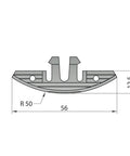 Kickass Wood Jointing Kit - No Sweat Snap In Install - Super Secure Hold For Quick Cabinet Builds - Dope Quality Fast Biscuit Connectors - 25 Pair Pack Of Ace Hardware component, grey connector view with dimensions 56mm x 12.5mm.