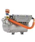 Boss Grade Auto Air Conditioner Electric Compressor For Byd E5 Song Ev Replacement AC Setup with orange wiring and connector.