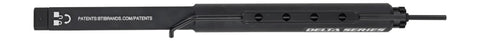 Action Rod Alignment Tool For Gunsmithing, one-piece aluminum with steel contact, black, side view of locking mechanism.