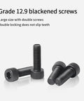 Grade 12.9 blackened hex socket screws with double locking feature