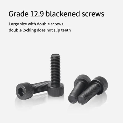 Grade 12.9 blackened hex socket screws with double locking feature