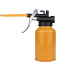 Handheld oil can with straight orange spout and pistol-grip trigger on orange 250ml bottle