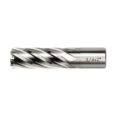 Oscarbide annular cutter with Weldon shank, 3/4 in cutting diameter, 2 in depth of cut