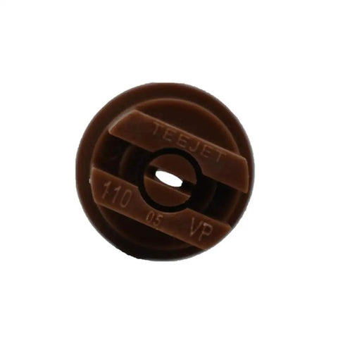 Close-up of brown nozzle from Killer Garden Watering System Kit With 30 Piece Knapsack Sprayers And Wide Angle Fan Shaped Nozzles
