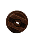 Close-up of brown nozzle from Garden Sprinkler Kit With 30 High Pressure Fan Shaped Nozzles For Knapsack Sprayer Wide Angle 110 Degree Atomization Pro Grade For Lawn Yard Garden Trees And Crops Durable Brown Color