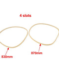 Premium Grade Yellow Wheel Balance Bar For Tire Spinning 83 Cm Steel Rod With Four Concave And Five Convex Slots, showing two rubber bands 830mm and 870mm.