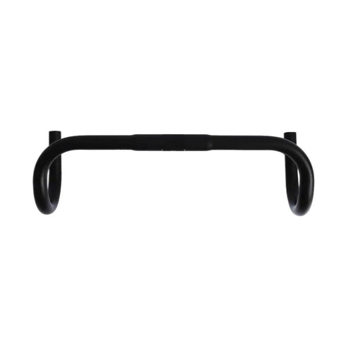 Fixed Gear Road Bike Bent Drop Handlebars Aluminum Alloy 25.4mm Or 31.8mm Clamp Black Lightweight Street Bar front view