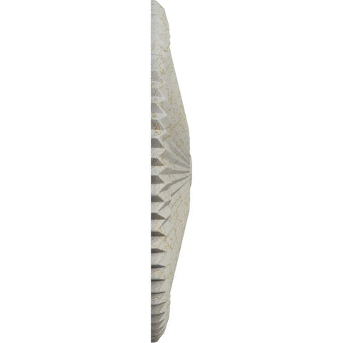 Side view of Shakur Ceiling Medallion 24 Inch Diameter 3 Inch Projection Cream Crackle Finish Lightweight Canopy up to 5 Inches